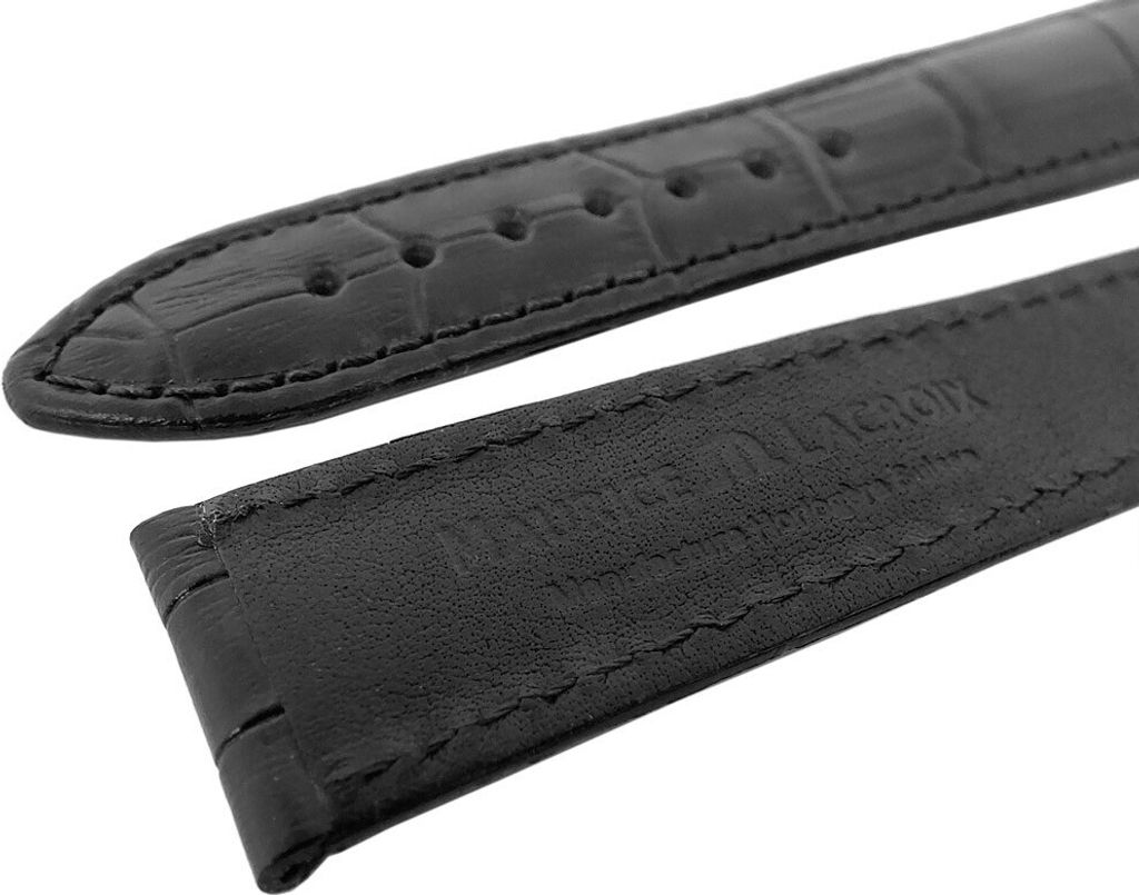 Maurice Lacroix Pontos | Uhrenarmband Leder schwarz ohne Symbol 21729, Stegbreite:22mm