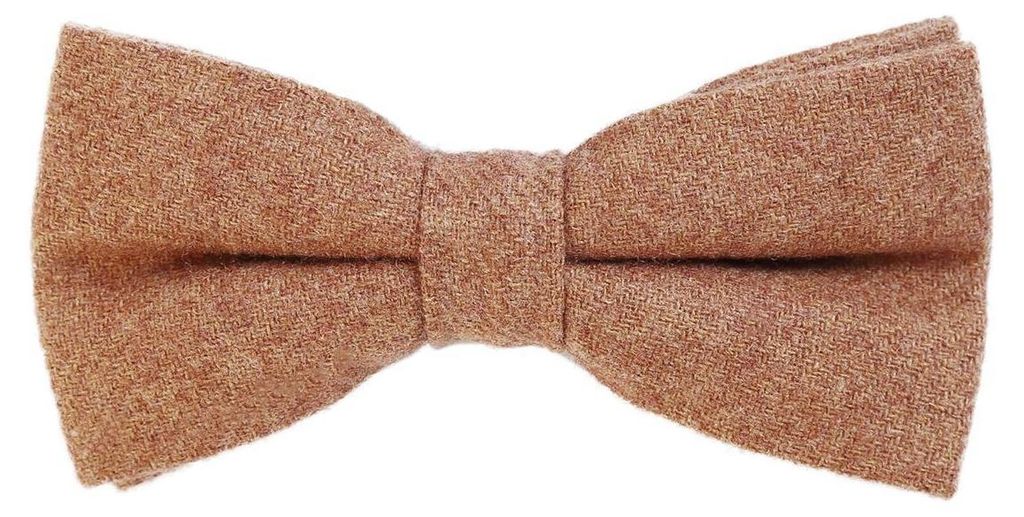 DonDon Herren Fliege 12 x 6 cm Baumwolle gebunden und längenverstellbar hellbraun