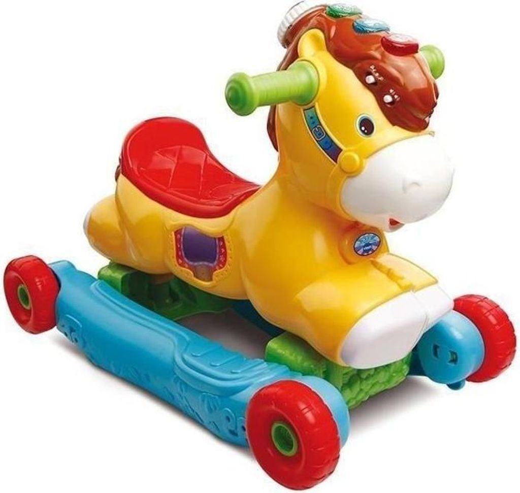 Schaukelpferd & Rutschauto VTECH BABY P'tit Galop Mon Poney Basculo 2in1, Sprechend, Leuchtend, Multicolore, Lernspielzeug 12-36 Monate