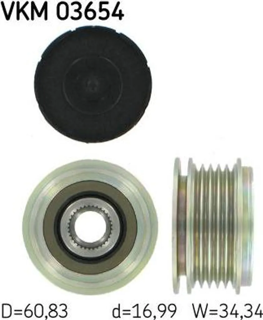 SKF VKM 03654 Roue libre d'alternateur pour Volvo C30 C70 S40 V50