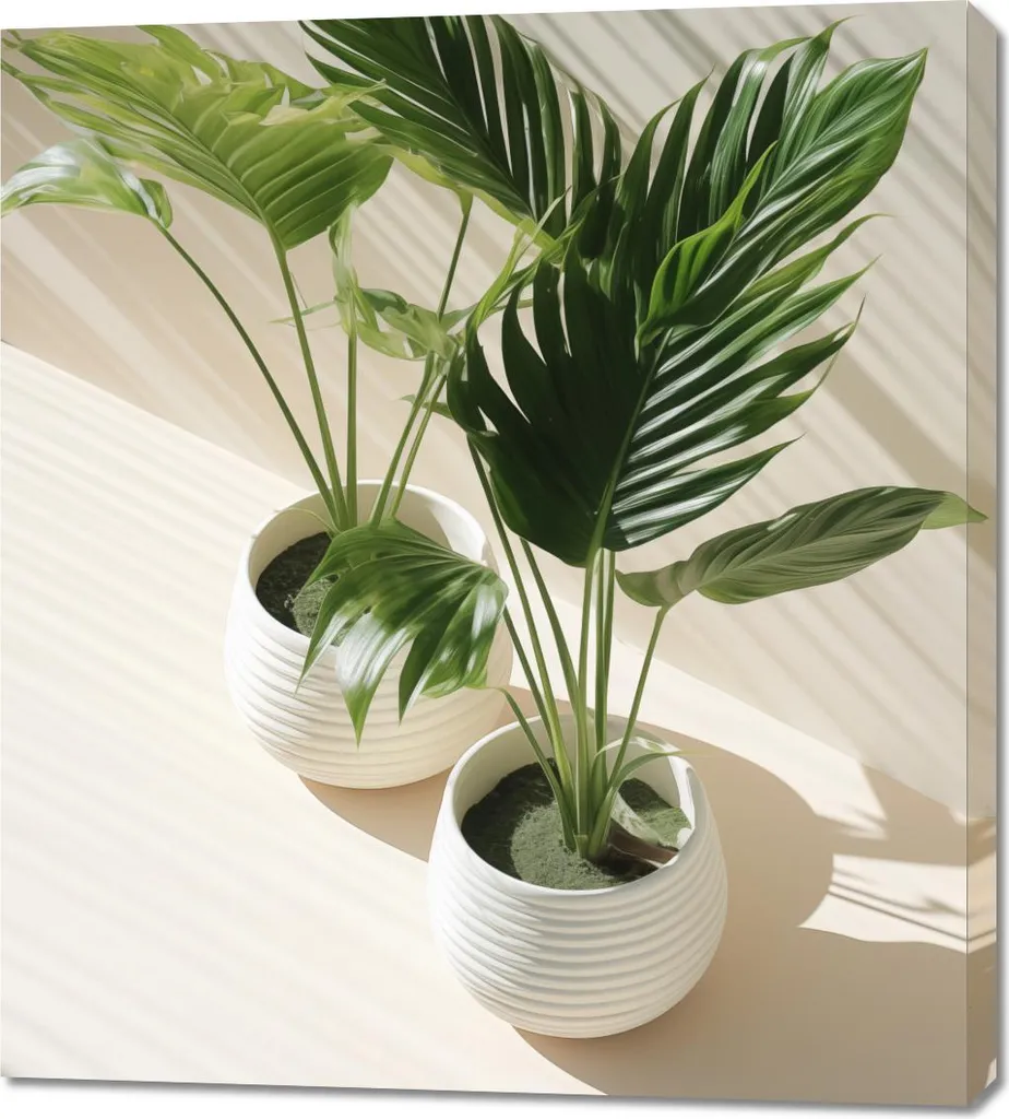 Quadro Canvas 90x100 cm - Contorni in Vaso Stile Retro Industriale