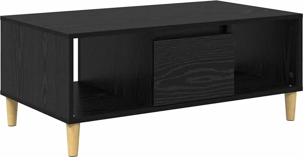 Tavolino da Caffè vidaXL Rovere Nero 90x50x26,5 cm | Salotto Moderno