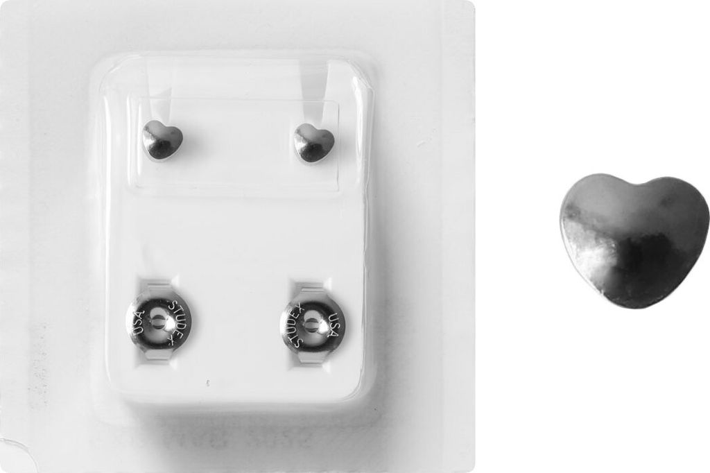 Erstohrstecker Chirurgenstahl Sterile Ohrstecker mit Herz 4mm