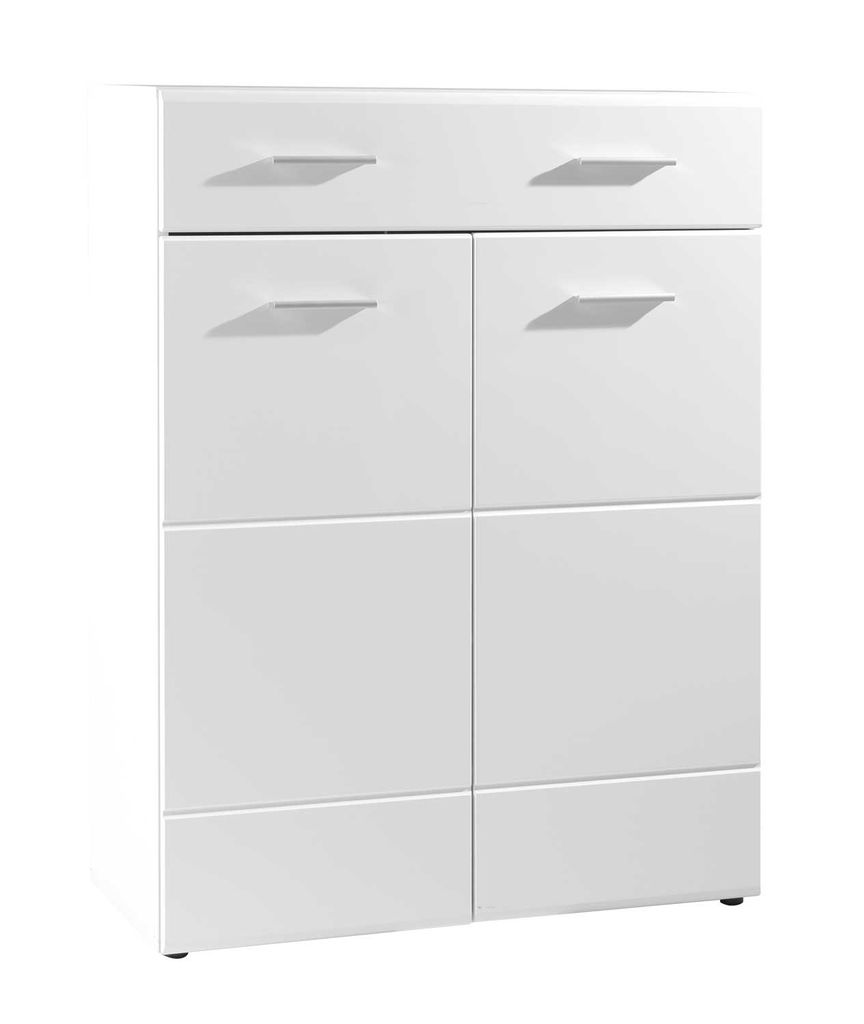 Schuhschrank - Weiß Hochglanz - B 122 cm - 2 Türen - 1 Produktbild 