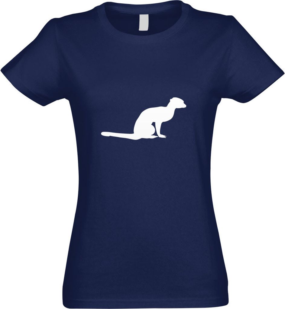 Kiwistar - T-Shirt tailliert - Damen - Navy - Erdmännchen - Surikate - mit Motiv Bedruckt - Funshirt Design - Sport - Freizeit - Damen - XL