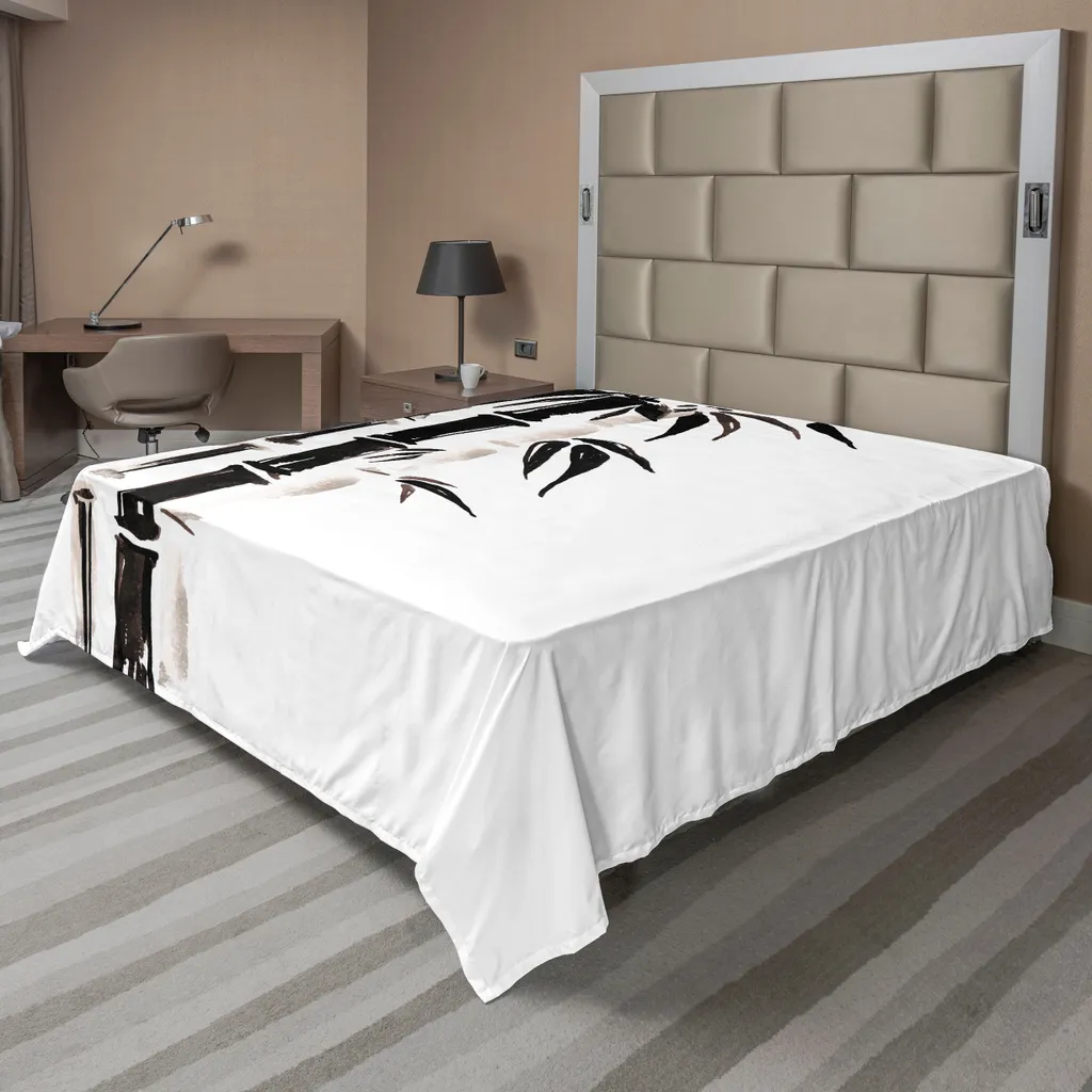 Lenzuolo Sopra ABAKUHAUS Nero Crema 244x205 - Arredo Letto Bambù