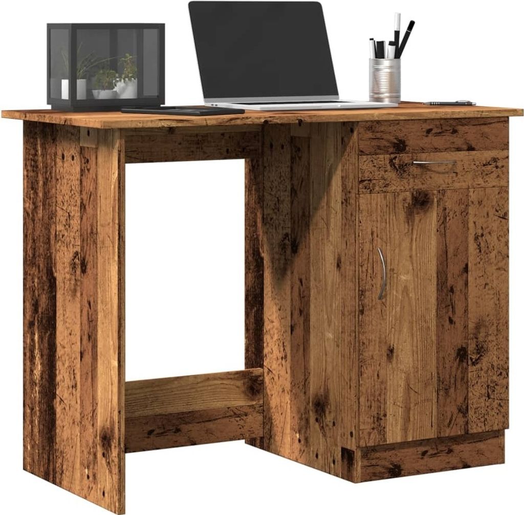 "Spring Sale"Schreibtisch - elegantes Design - Computertisch/Bürotisch - Altholz-Optik 100x50x76cm Holzwerkstoff NEU387546 - Schreibtische