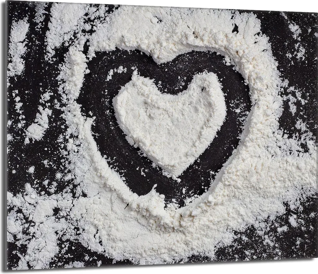 Copri Piano Cottura 60x52 Vetro Temperato Cuore Nero - Protezione Top Cucina