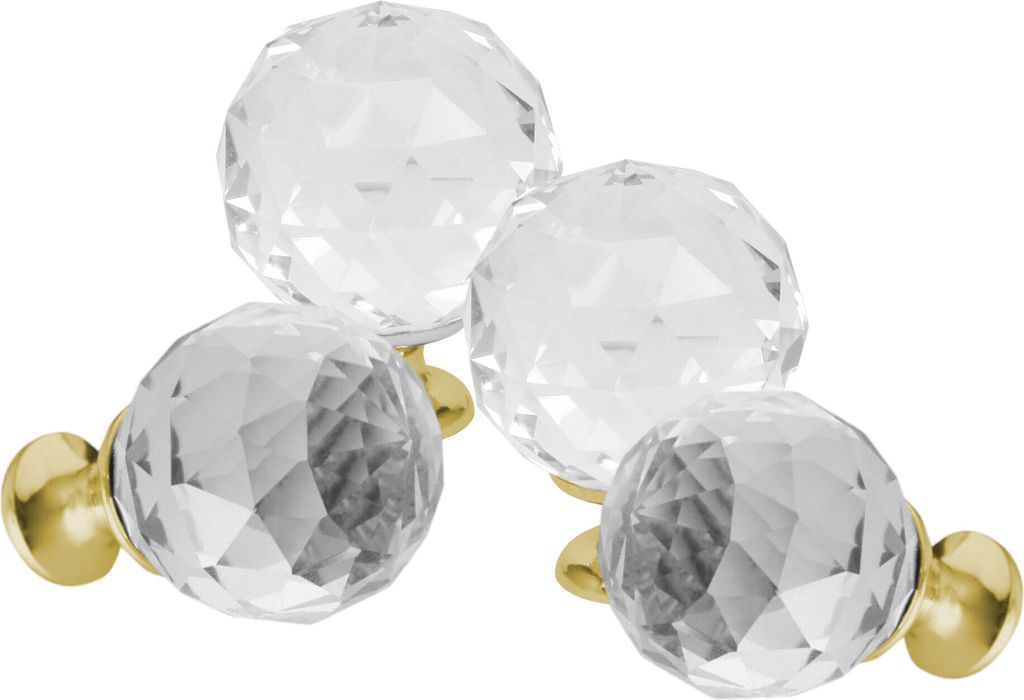 Domino Elegante Crystal Palace Möbelknopf 30mm in Gold & Produktbild 