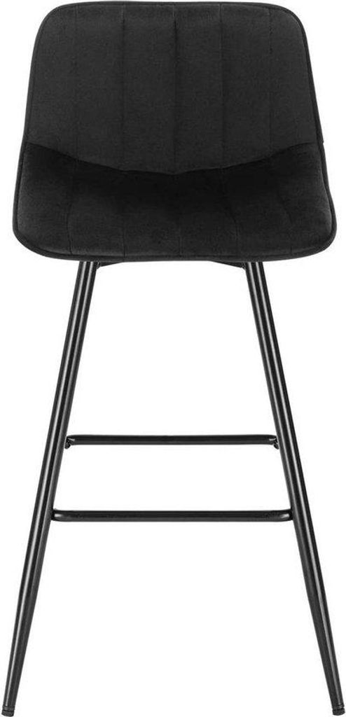 r Barhocker mit Sessel-Funktion - Hochwertiger Küchenstuhl mit schwarzem Lederbezug und Rückenlehne.