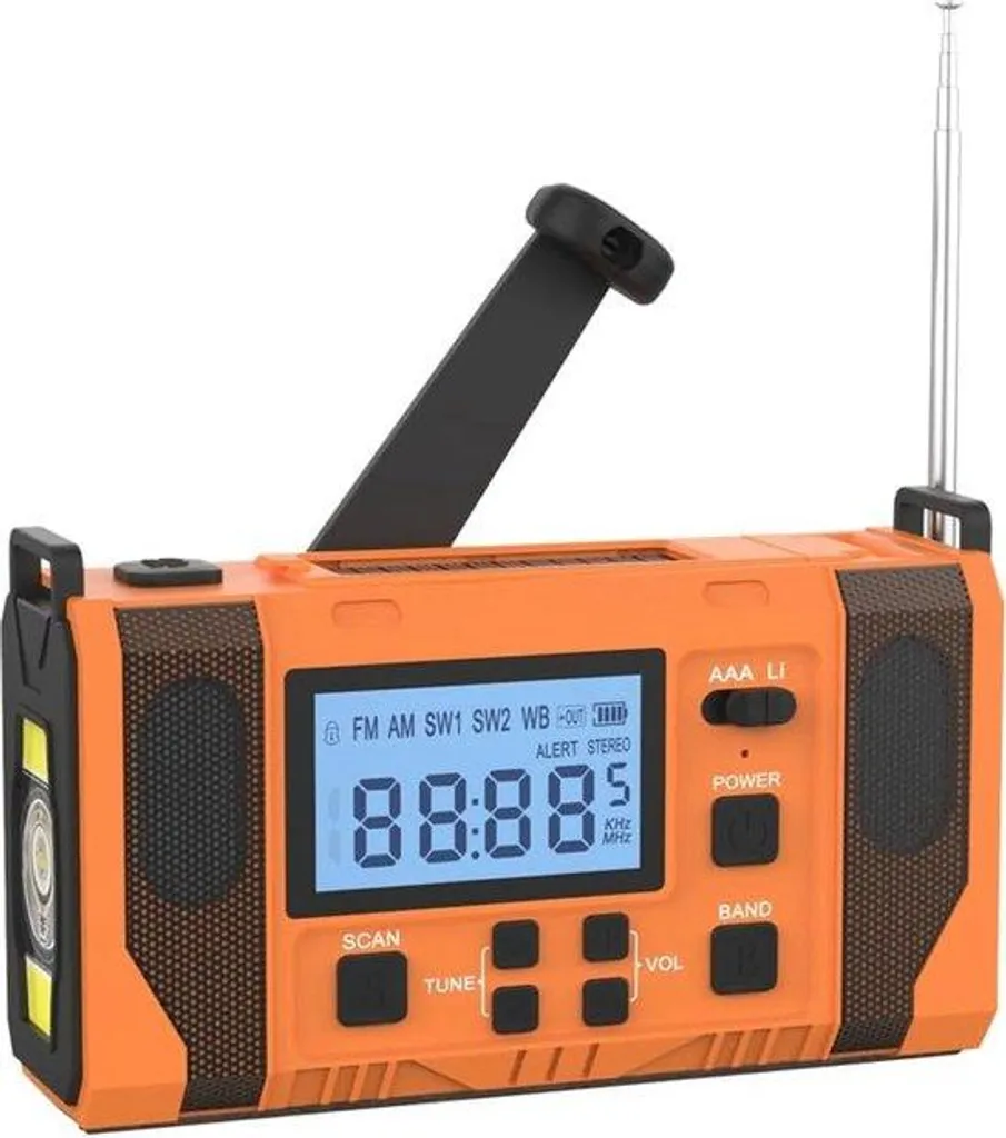Radio Solaire Camping 10000mAh AM/FM - Lampe LED et Recharge Manivelle