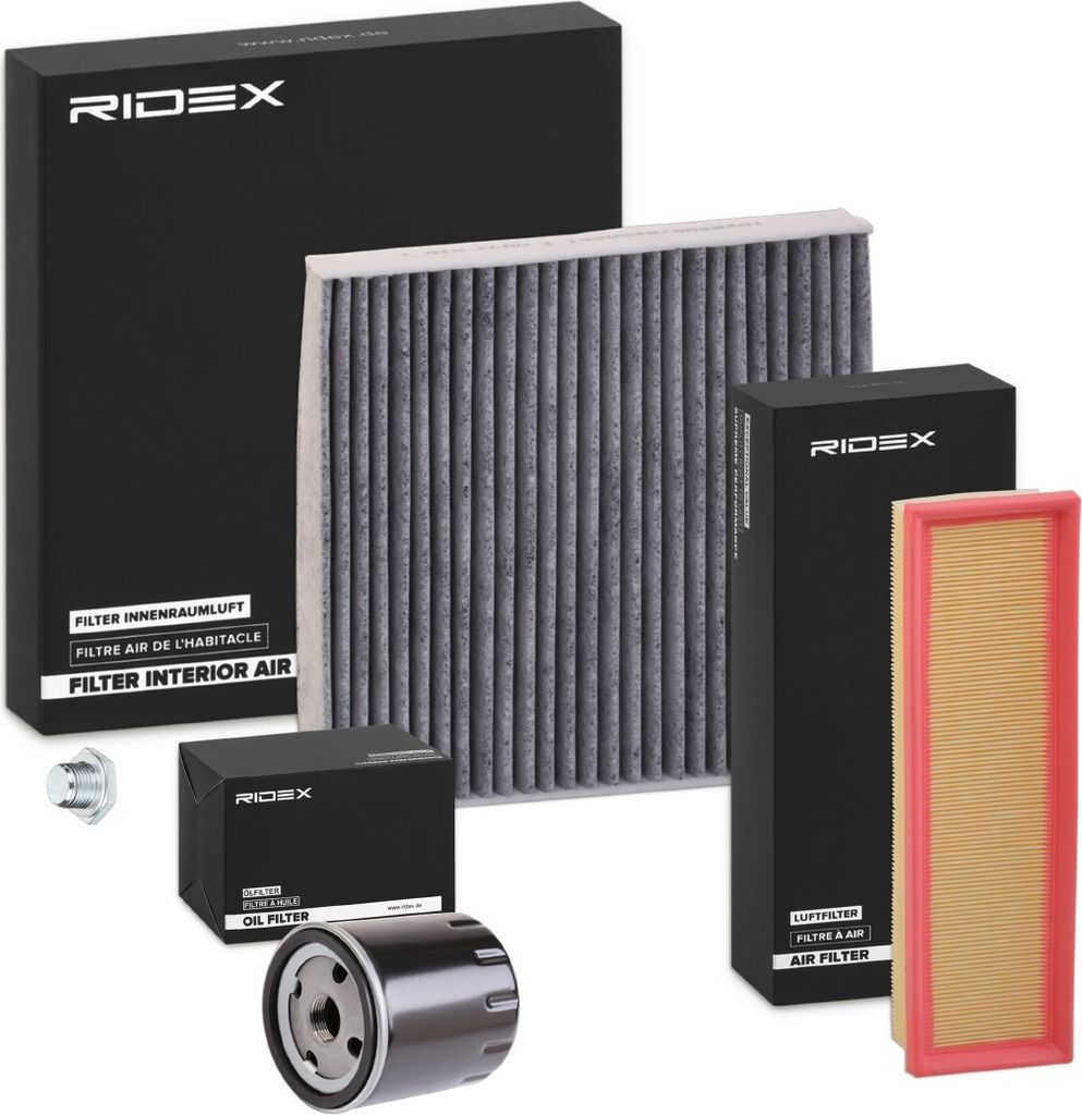 RIDEX Filterset Inspektionspaket Filtersatz passend für PEUGEOT PARTNER Combispace (5F) PARTNER Kasten (5) für CITROËN Berlingo / Berlingo First