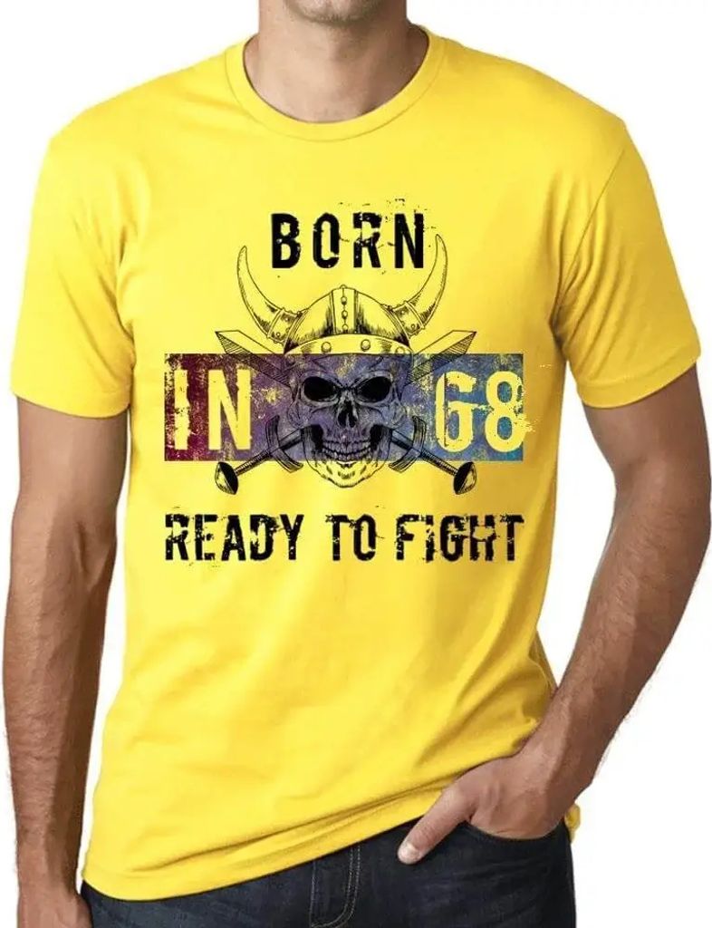 Herren Grafik T-Shirt Geboren im Jahr 68 bereit zu kämpfen – Born In 68 Ready To Fight – Geschenk 68. Geburtstag Jahrestag 68 Jahre Jubiläum 68