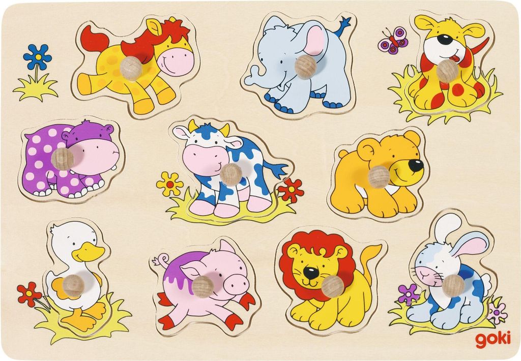 Puzzle à encastrements Goki Enfants animaux II Image du produit 