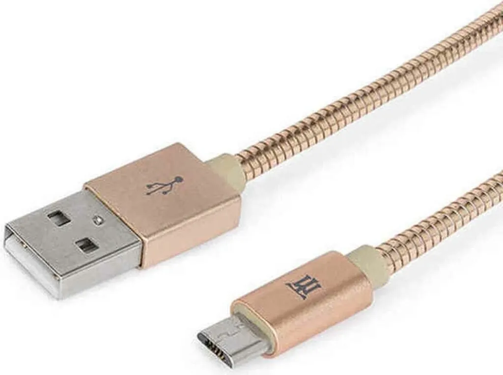 Câble Micro USB 1m 2.4A or métal maillon pour recharge et données