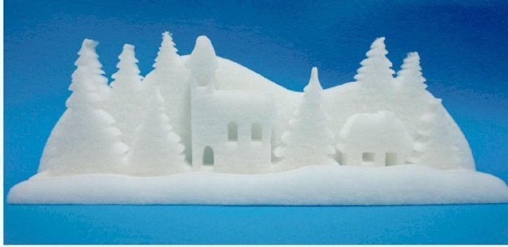 Winterlandschaft 3D SCHNEE-DORF 60x12x21cm (3-teilig)