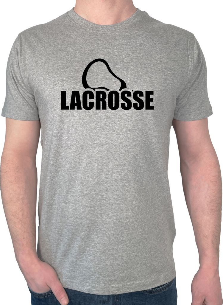 Huuraa Herren T-Shirt Lacrosse Schriftzug S Sport Grey Bio Baumwolle Fairtrade Herrenshirt Geschenkidee