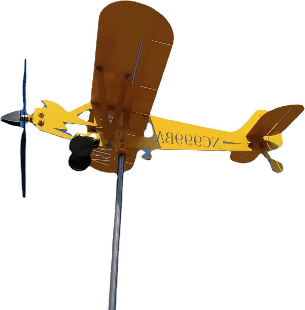 Wetterfahne für den Außenbereich, kreative gratfreie Eisenkunst, 3D-Flugzeugform, Windspiel-Statue, Gartendekoration, Heimdekoration