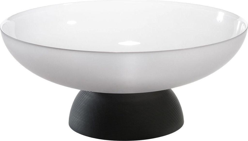 Deko-Schale - Ø 29,5 cm - Schwarz - Weiß - Glas