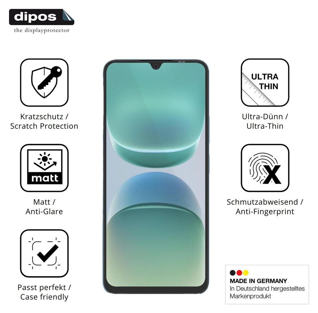 4x Schutzfolie für OSCAL Tiger 8 5G matt Displayschutzfolie Folie Display Schutz dipos