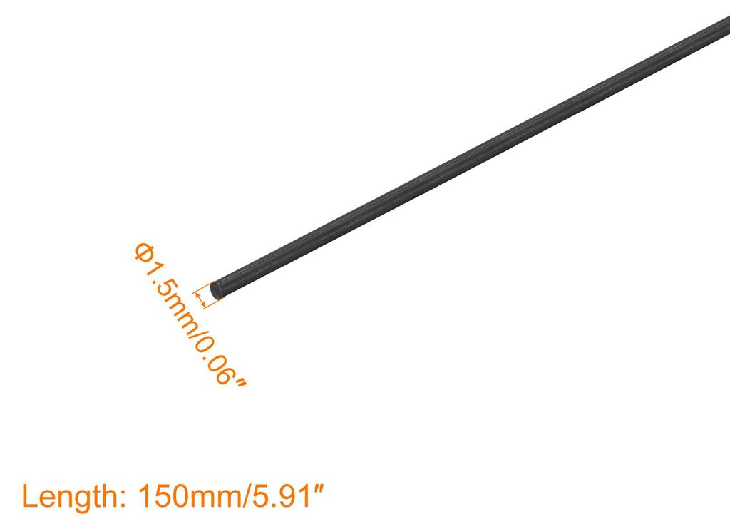 Packung von 8 Kohlefaser Stange 1.5mm x 150mm fš¹r RC Flugzeug DIY Werkzeug Flš¹gelrohr Quadcopter Arm Rundst?be