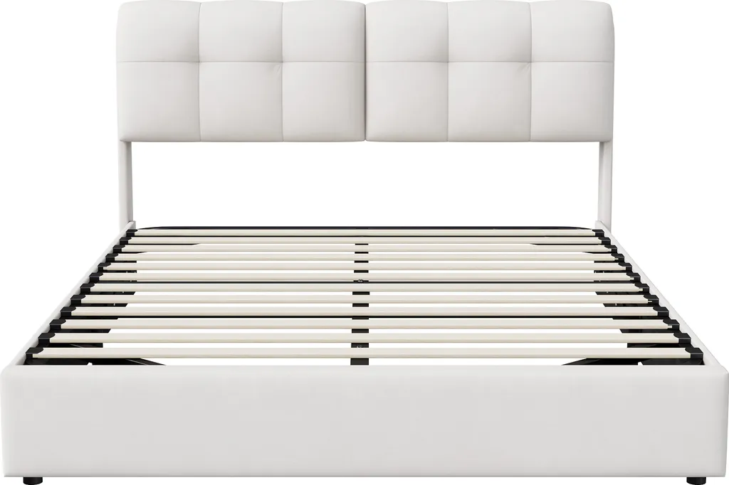 Lit double 140x200 cm avec coffre de rangement, idéal pour petit espace - 8