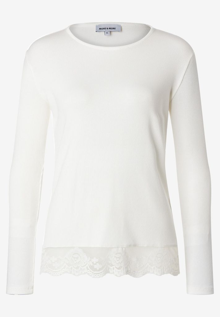 MORE & MORE Longsleeve with Lace 0041 off white 38 Produktbild 