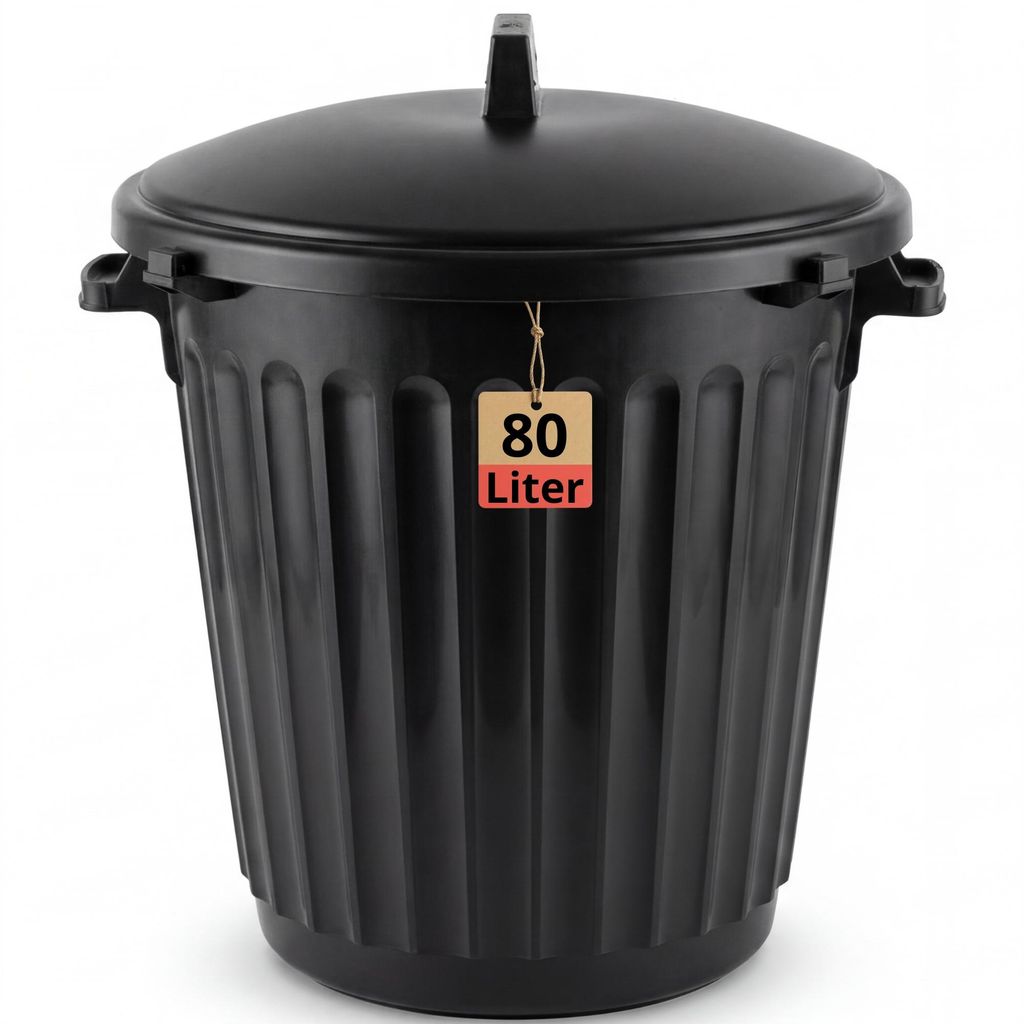 BigDean Mülltonne 80 Liter 55cm Durchmesser verschließbarem Deckel