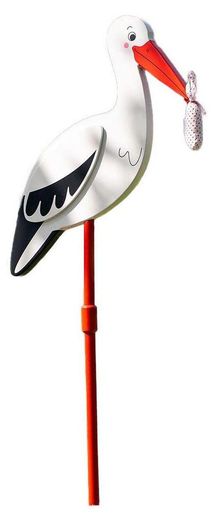 Goki Décor en bois Cigogne en bâton avec tissu pour bébé Image du produit 
