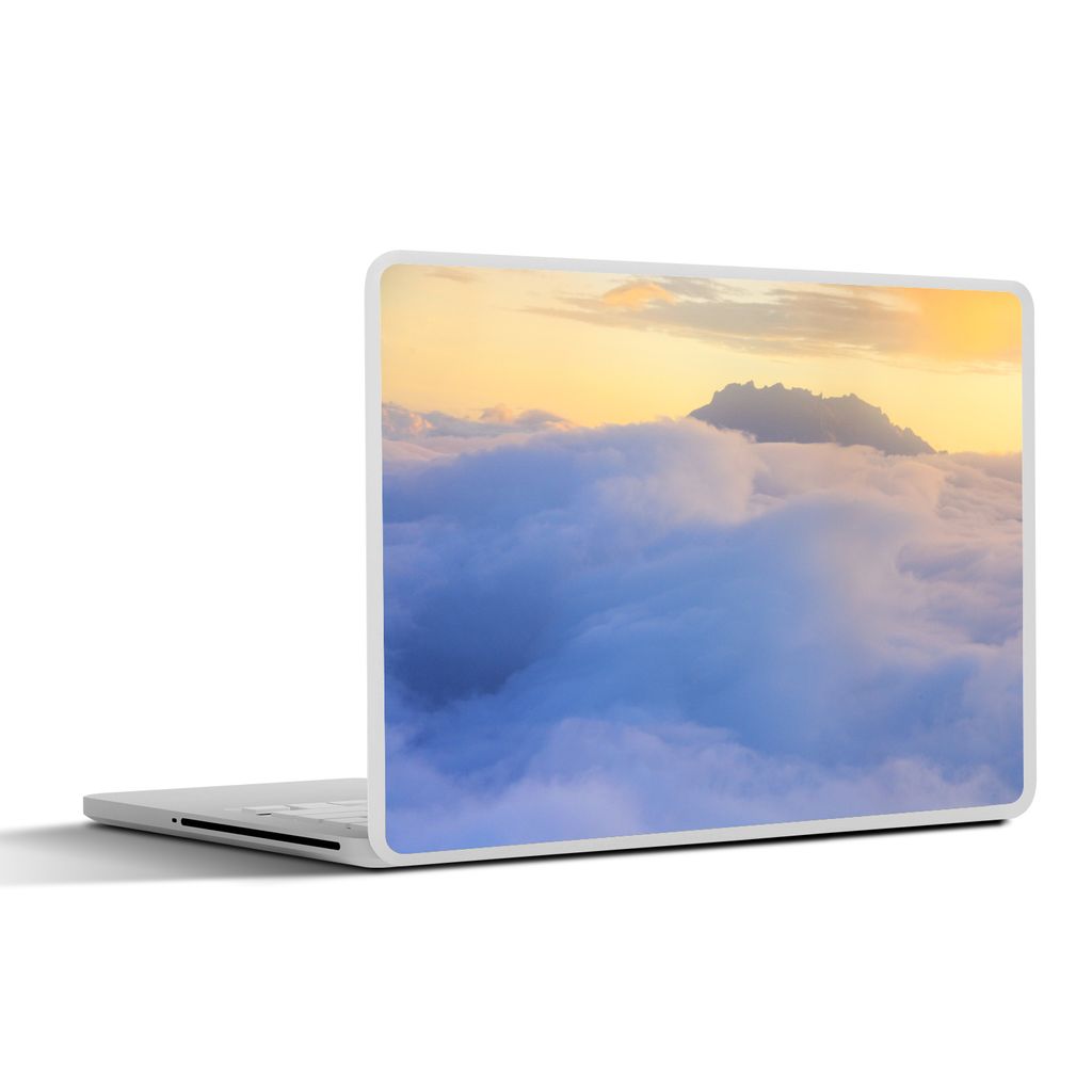MuchoWow Laptop Aufkleber Sticker Cover Mount Kinabalu - Sonnenaufgang - Wolken 40x30 cm - Laptop Dekoration - Selbstklebend