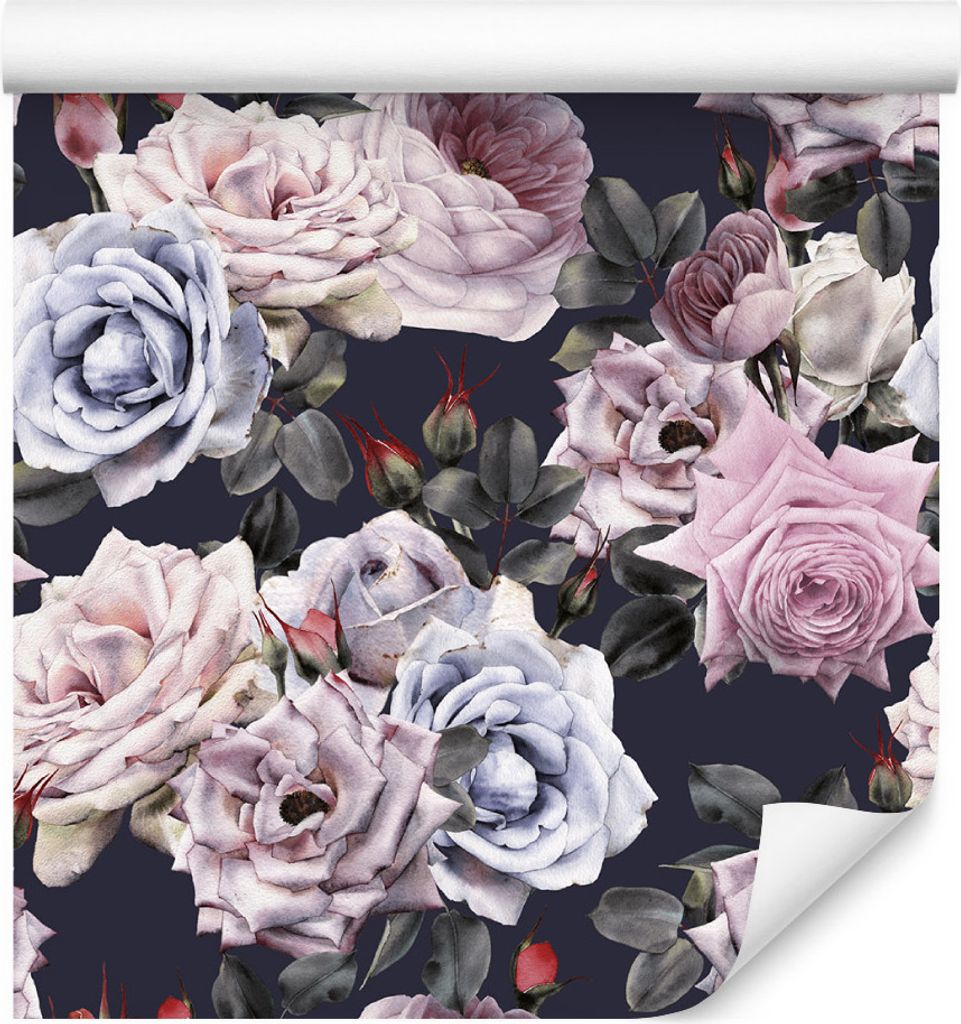 10m VLIES TAPETE Rolle Blumen Rosen Blätter Natur Pflanzen XXL