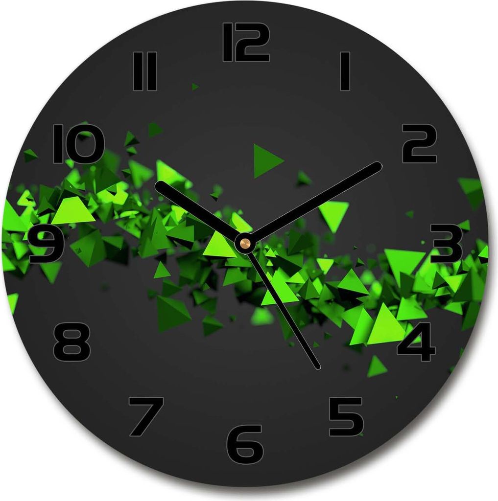 Wanduhr aus Glas 30fi Glasbild Glasuhr Gehärtetes Glas - schwarze-zeiger - Geometric wave