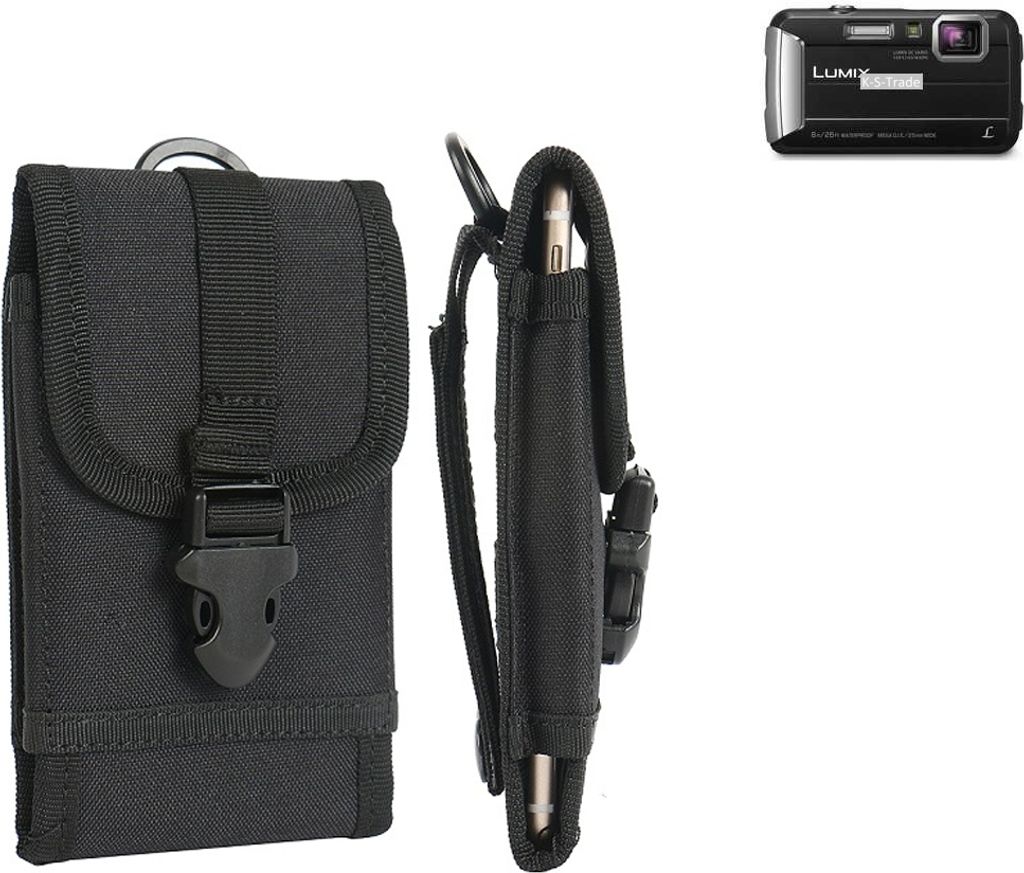 K-S-Trade Kameratasche Gürteltasche kompatibel mit Panasonic Lumix DMC-FT30 Outdoor Gürtel Tasche für Kompaktkamera Holster Fototasche