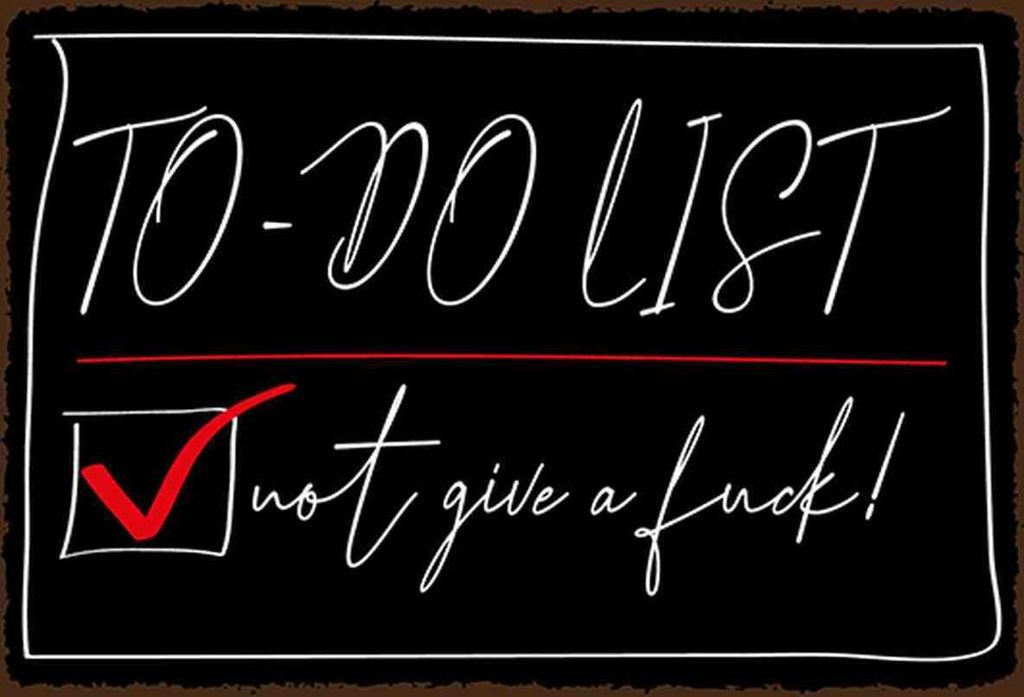 vianmo Holzschild 20x30 cm To-Do List not give a fuck