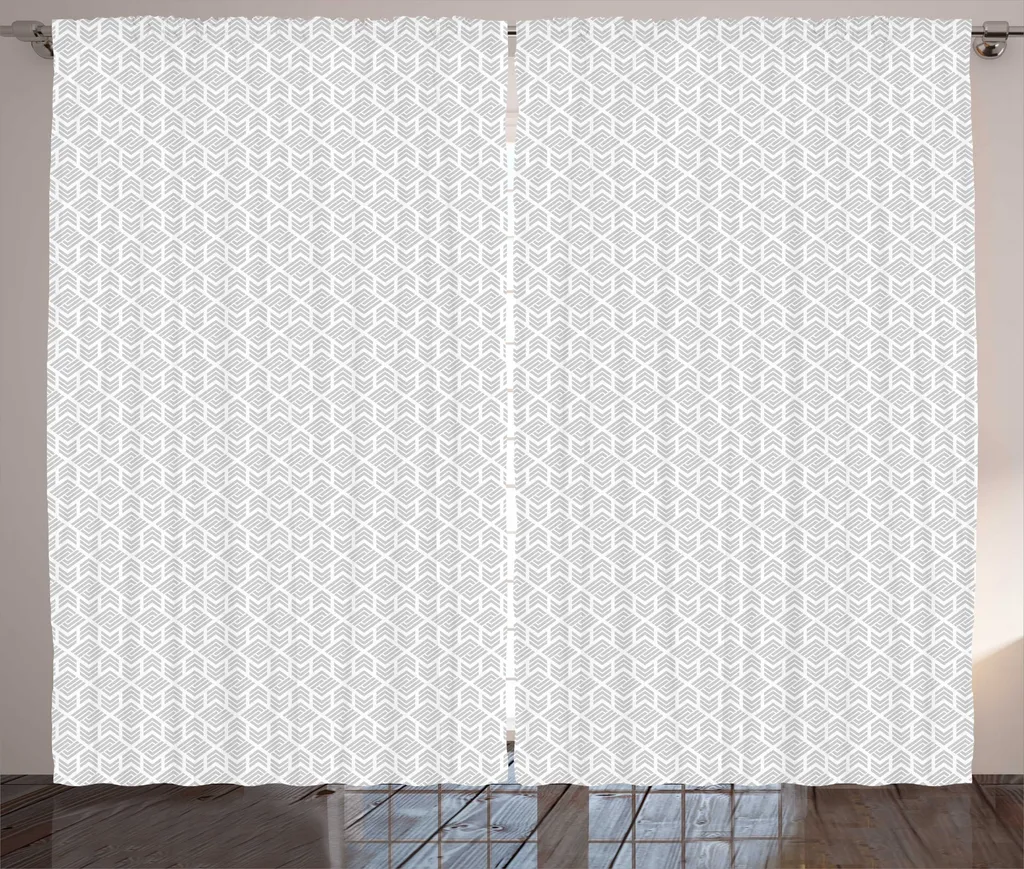 Rideaux Intimité Gris 280x225cm - Géométrique Rustique Chic ABAKUHAUS