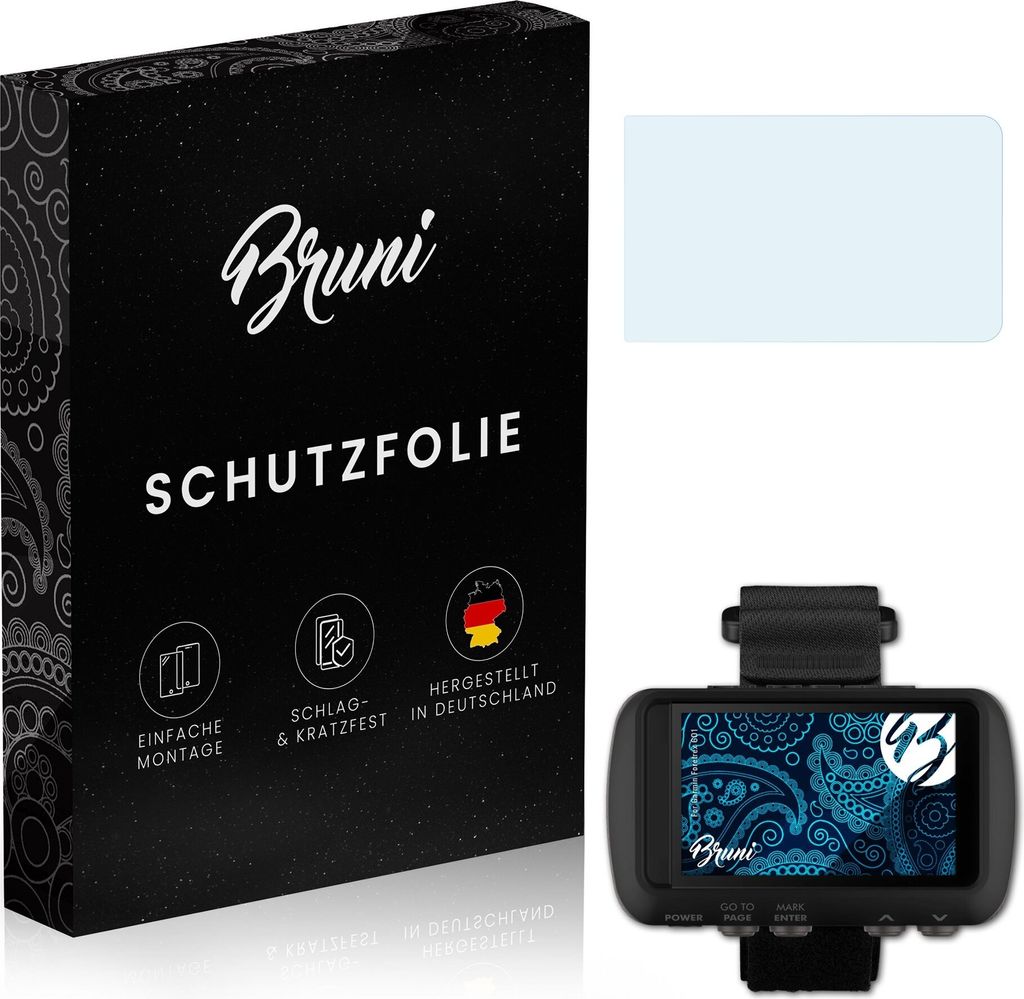 Bruni Basics-Clear 2x Schutzfolie kompatibel mit Garmin Foretrex 601 Folie