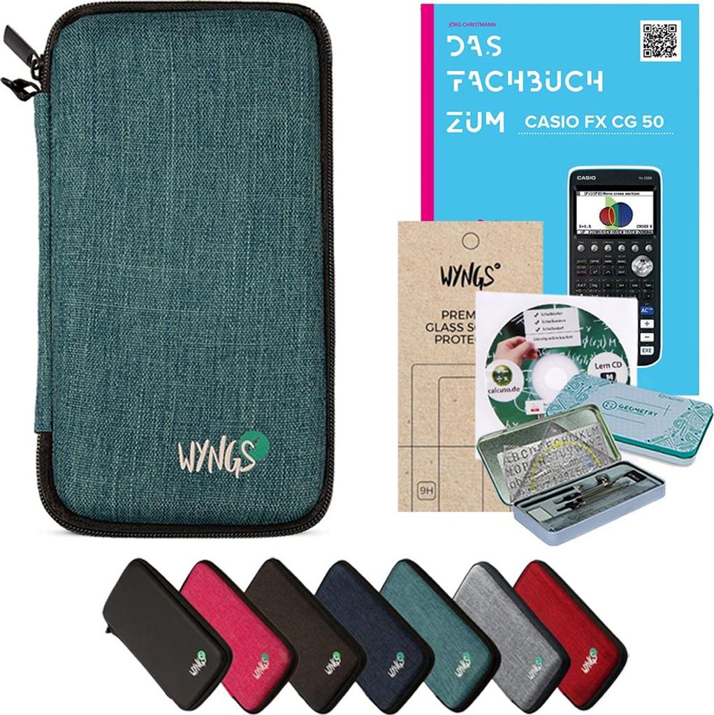 CALCUSO Zubehör Streberpaket Türkis kompatibel für Taschenrechner Casio FX-CG 50