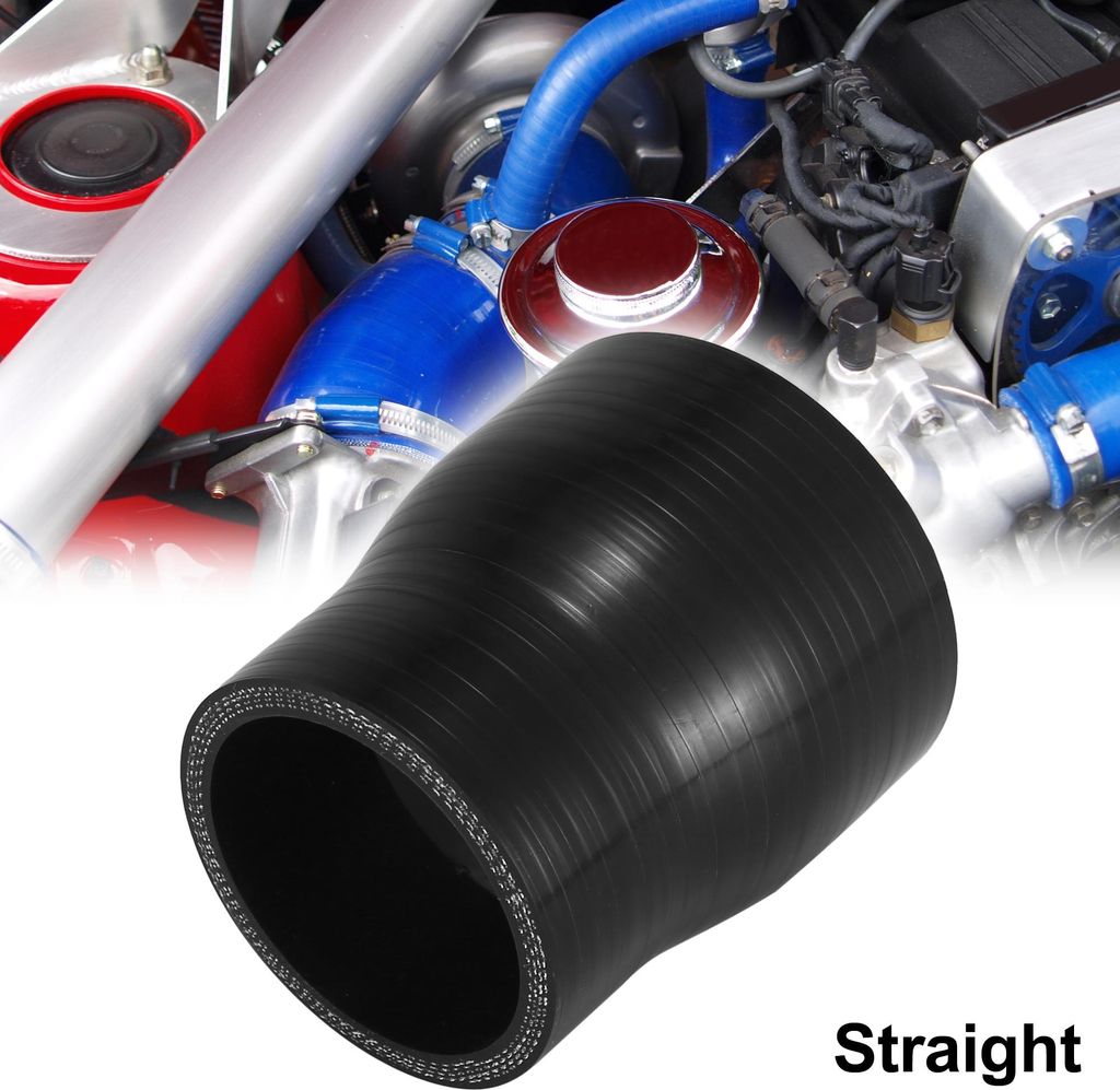 Auto Gerade Silikon Kupplung Luftkühler Rohr 51-63mm 2"-2.5" Innendurchm.Schwarz