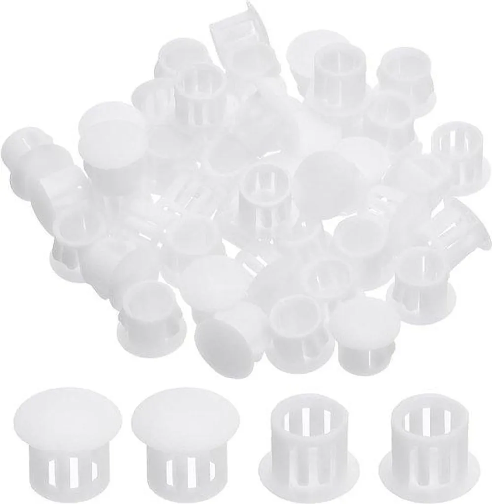 Cache-vis blanc 10 mm en nylon résistant avec fixation par clipsage facile