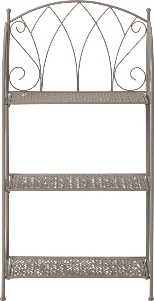 Dehner Regal Luca, Gartenregal, ca. 115.5 x 29 x 58 cm, Metall, pulverbeschichtet, taupe
