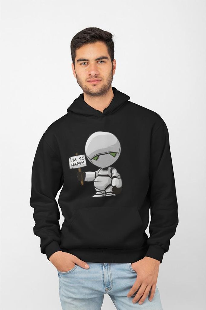 D&B Uni Hoodie MO00105 Im So Happy Schwarz-Größe S