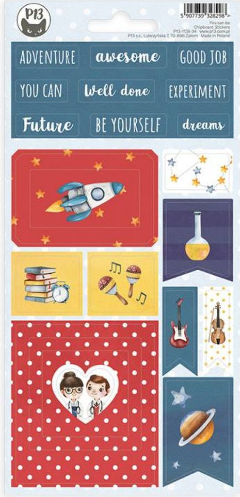 P13 Craft AUFKLEBER Nachbildung Stickers für Bullet Journal Scrapbooking, You can be 01 10,5 x 22cm