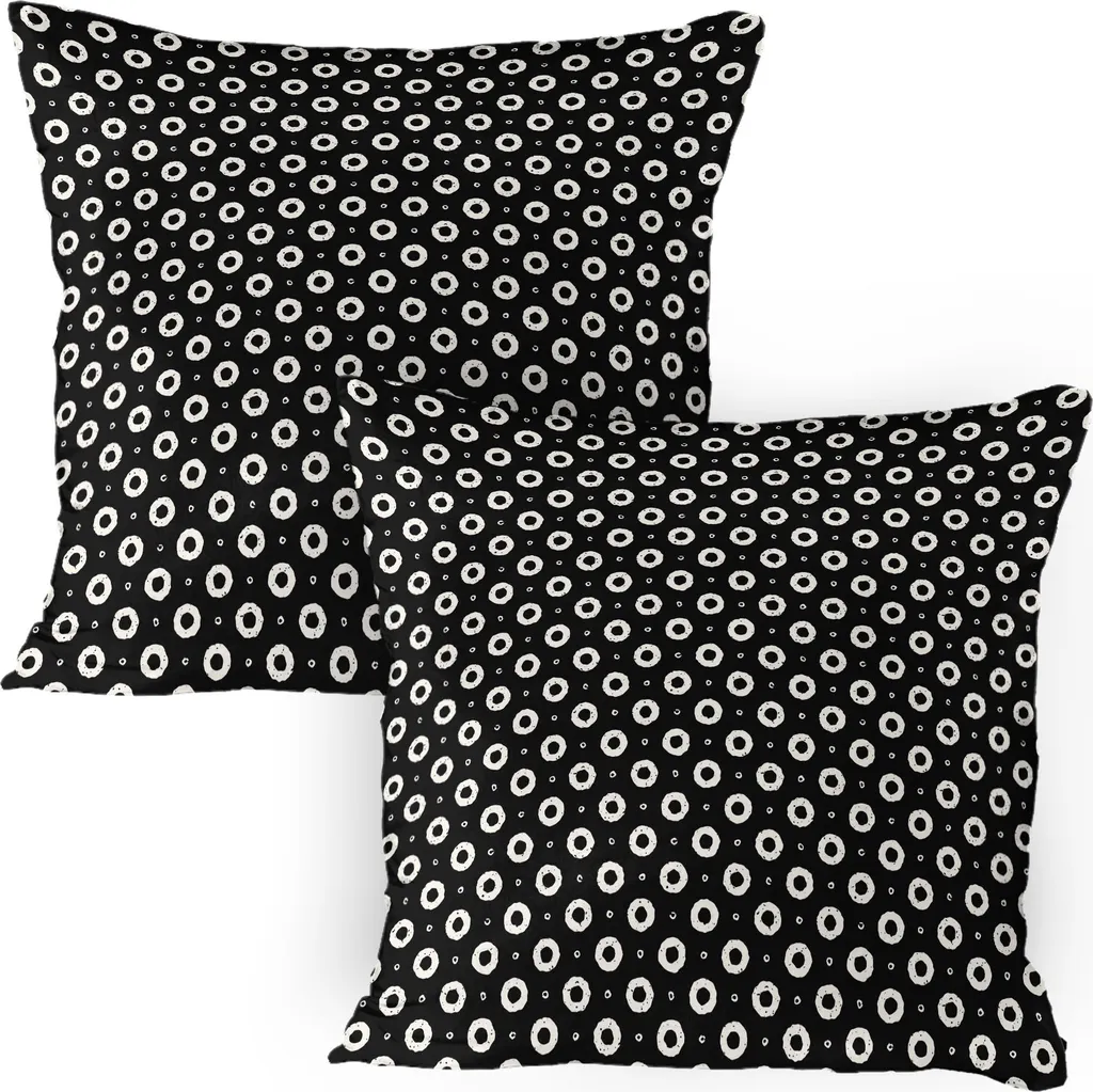ABAKUHAUS Set 2 Federe 80x80 Nero e Bianco | Design Geometrico Moderno