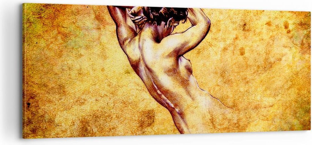 Bild auf Leinwand - Leinwandbild - Weibliches Modell Körper posiert - 100x40cm - Wand Bild - Wanddeko - Leinwanddruck - Bilder - Kunstdruck - Lein...