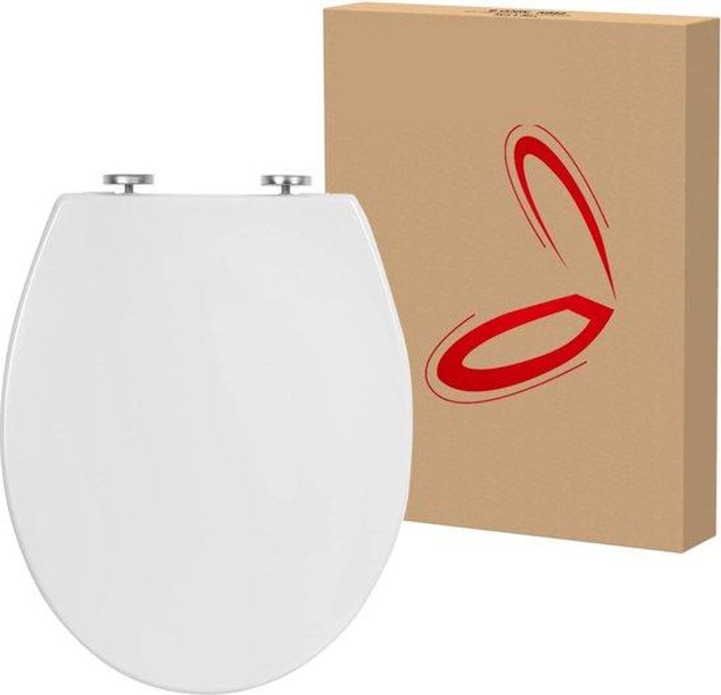Antibakteriell WC-Deckel mit Soft-Close, weiß, Toilettenabdeckung