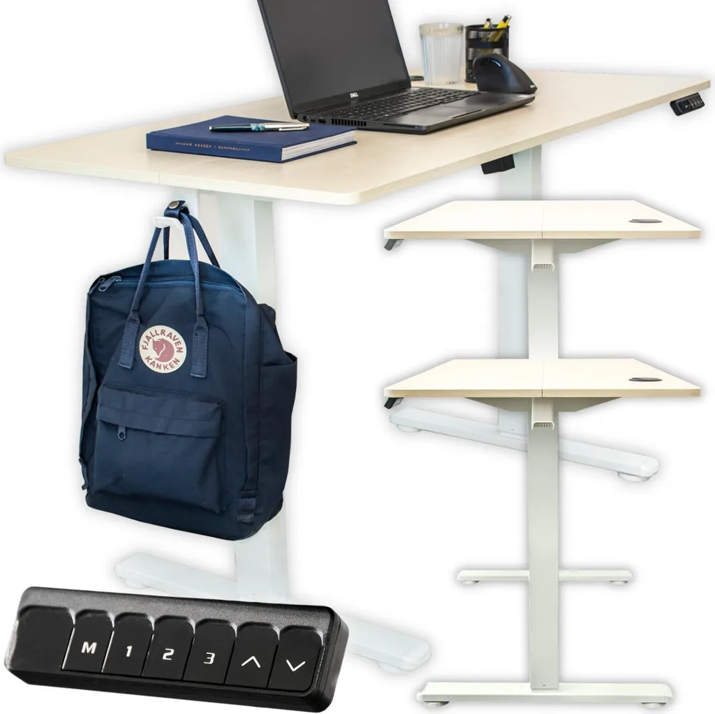 Scrivania Regolabile Elettricamente 120x60 Beige | Standing Desk Professionale