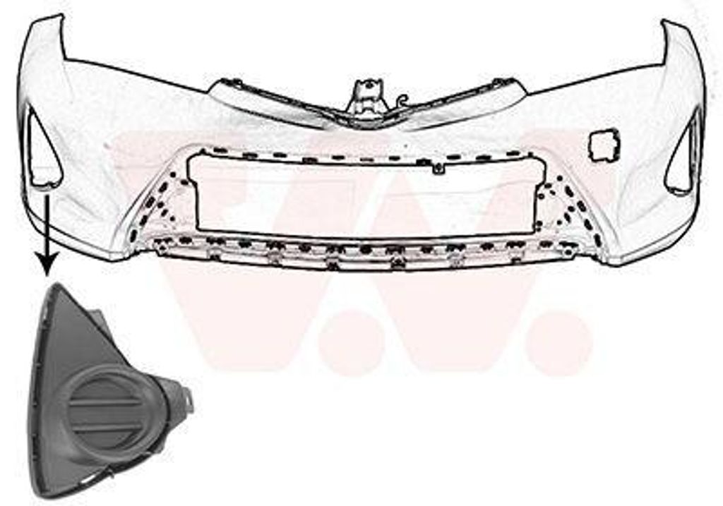 VAN WEZEL Lüftungsgitter Grill Stoßfänger für TOYOTA Auris Kombi (E18) mit Loch/Löchern für Nebellampen