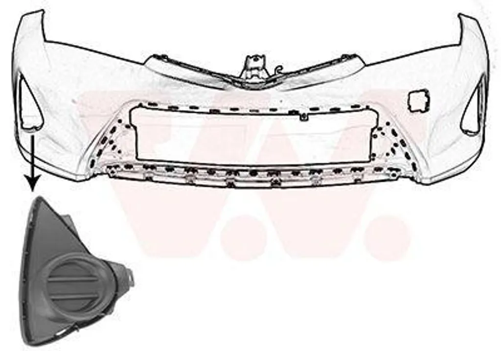 Grille d'aération pare-chocs avant Toyota Auris E18 Break VAN WEZEL adaptable