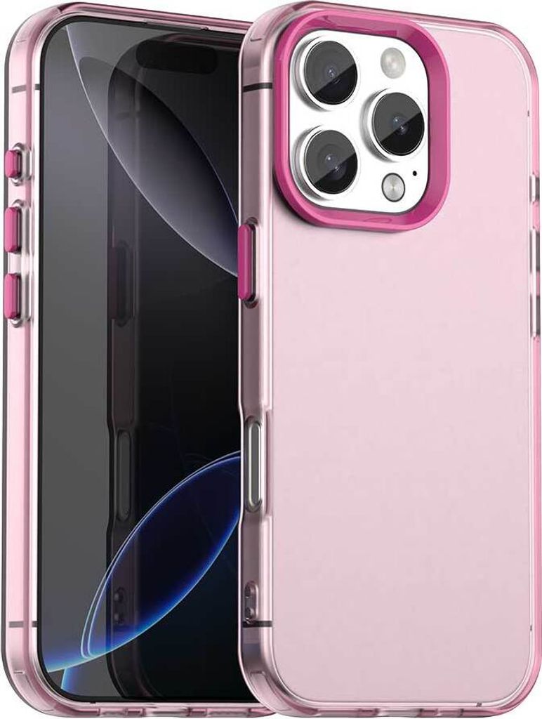 Handyhülle für iPhone 16 Pro Schlank Durchscheinend Matt Stoßfest Schutzhülle Rot
