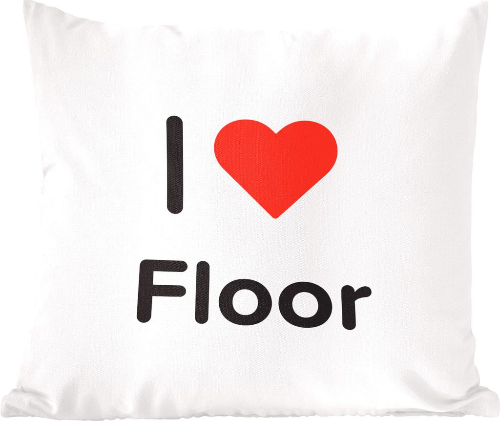 MuchoWow Zierkissen Sofakissen Wohnzimmer Dekokissen 45x45 cm Ich liebe - Boden - Mädchen - Schlafpolster - Polster für das Sofa